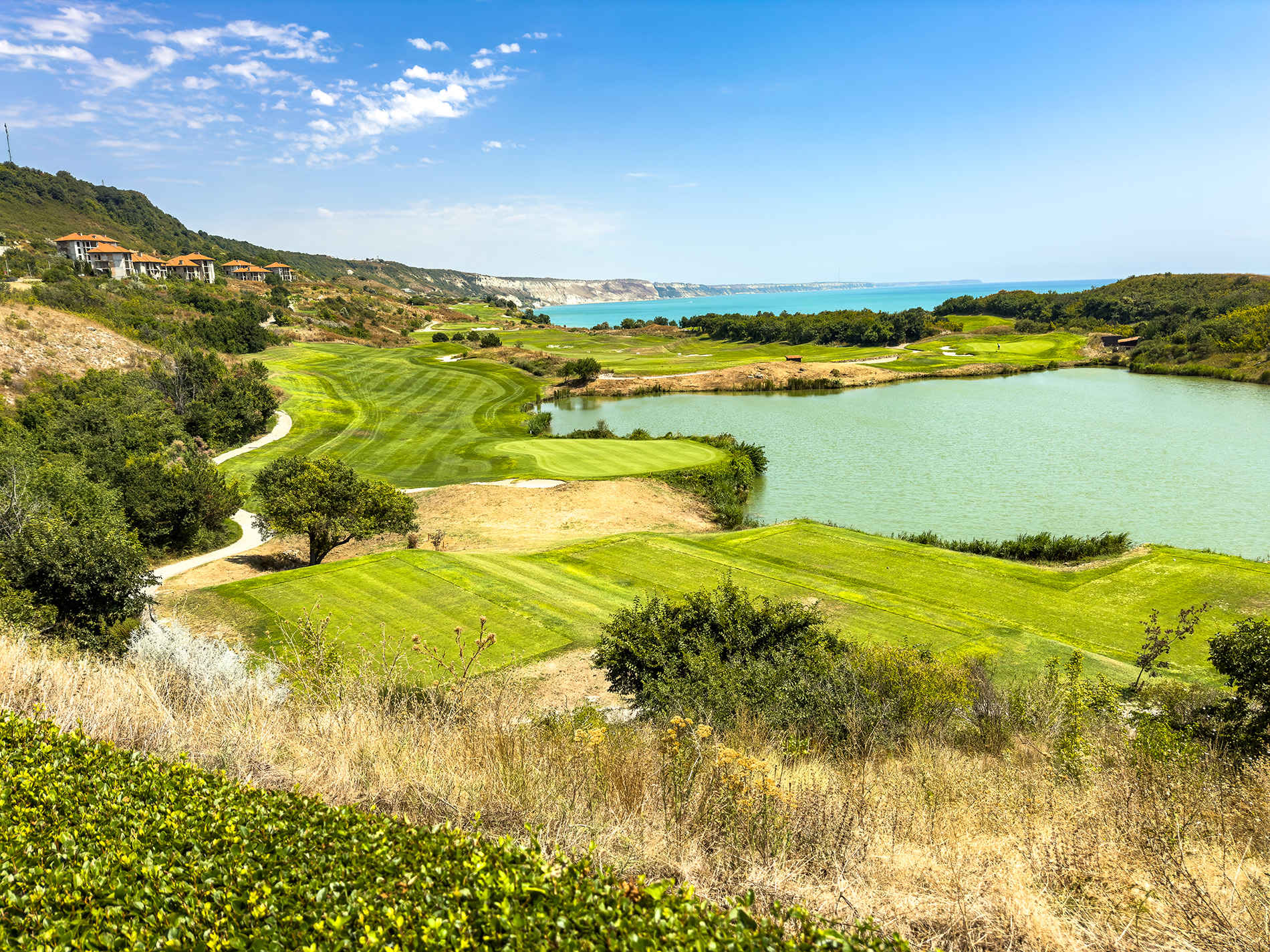 Championship golf course with sea view